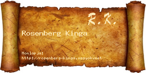 Rosenberg Kinga névjegykártya